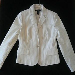 Body by Victoria white pin-striped blazer